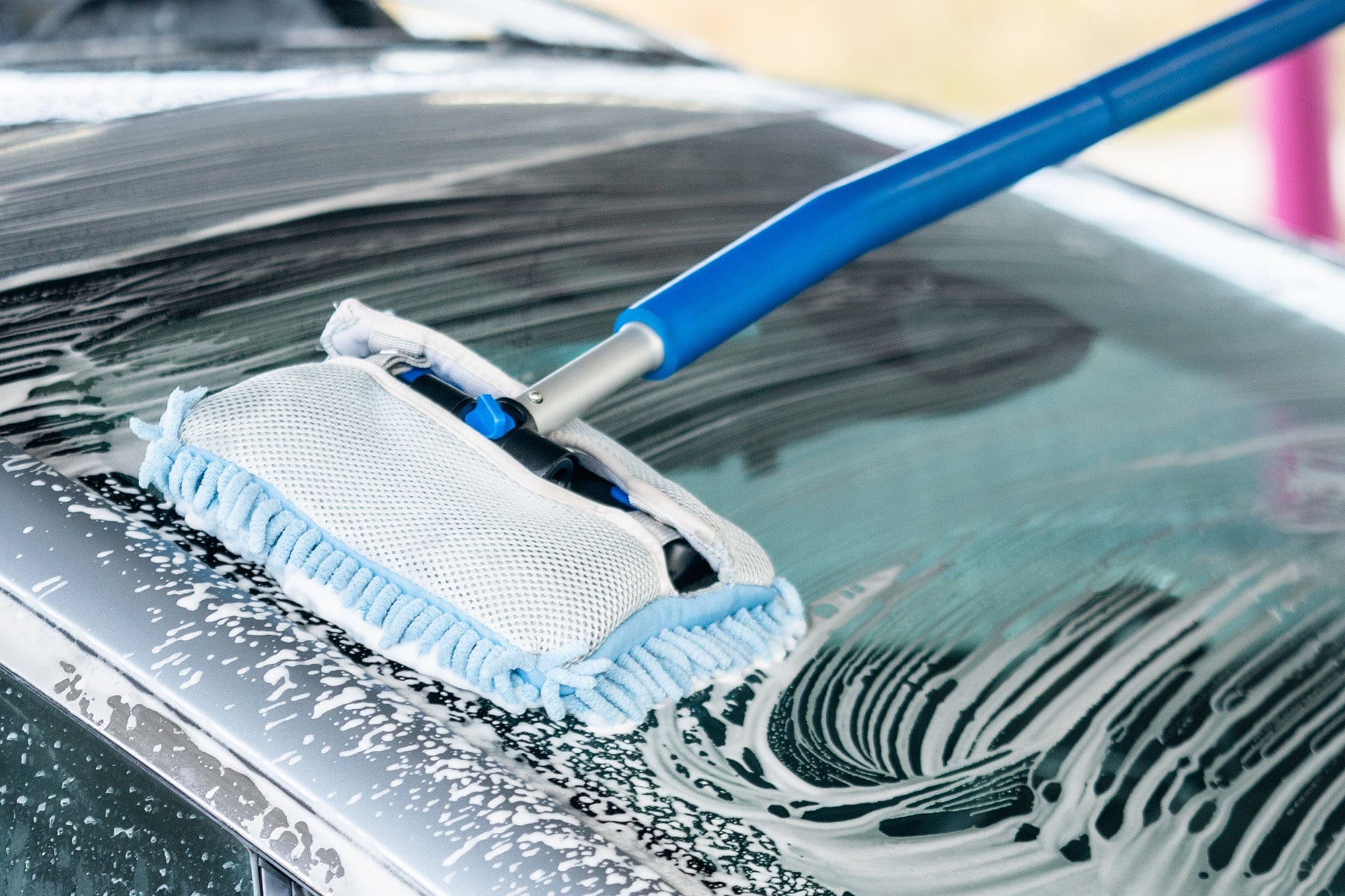 Autofiber Mitt on a Stick PRO+ | Premium Car Wash Mop, Brush, Pole, Mitt