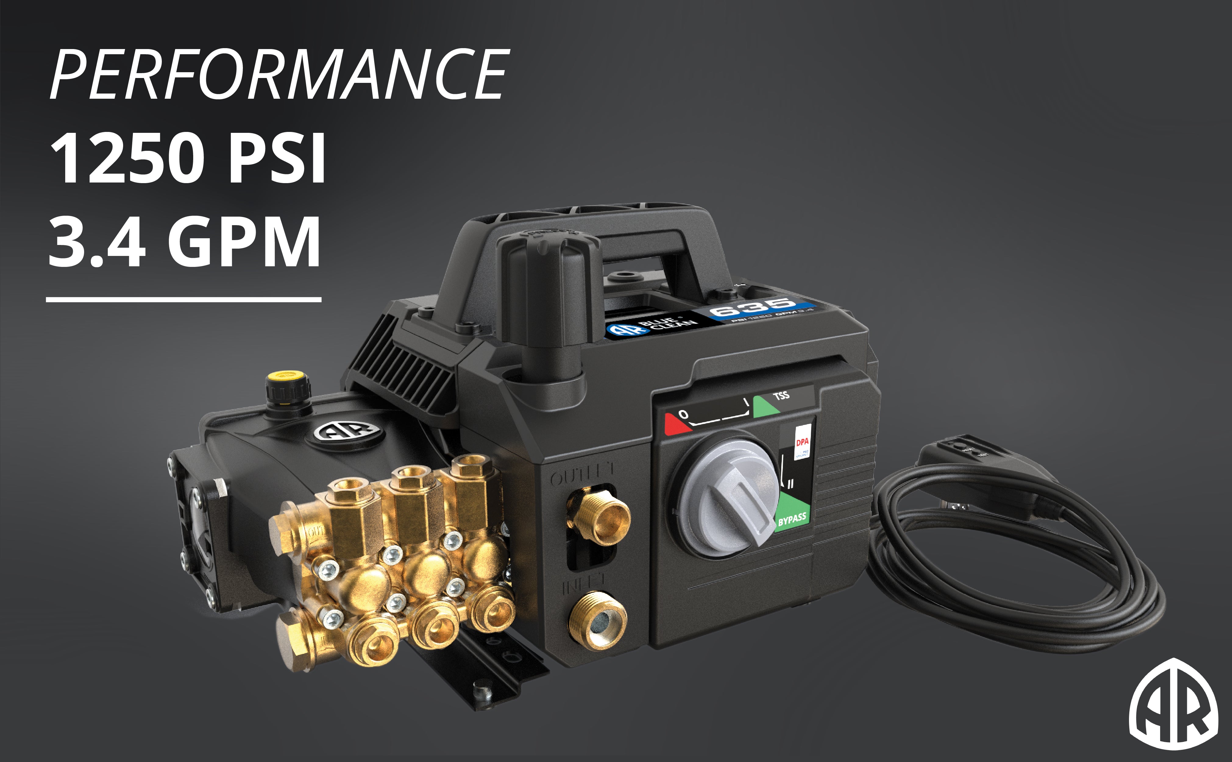 AR Blue Clean AR635 HOT WATER Pressure Washer | AR Blue Clean 635 3.4 GPM | Base Unit only