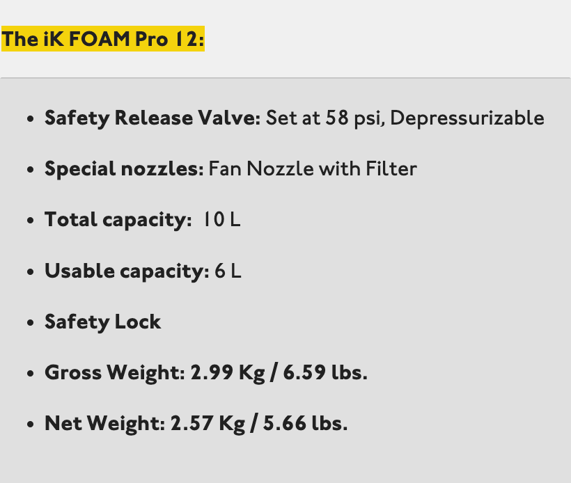 iK Foam Pro 12 Sprayer